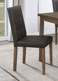 Side Chairs 2pc Set Walnut Brown Finish Wood Frame Faux Leather Back and Seat B01143831