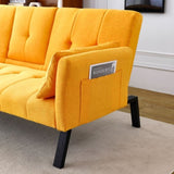 70-inch multi-functional cotton and linen sofa bed foldable cup holder side storage, instantly W3371P337202