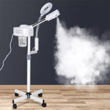 2 in 1 Professional Facial Steamer Ionic Ozone Hot Mist Stand for Salon Skin Cleaning 08087362