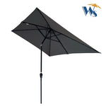 ZUN 10 x 6.5t Rectangular Patio Solar LED Lighted Outdoor Umbrellas with Crank and Push Button Tilt for W65638624