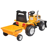 ZUN Kids Ride on Tractor with Trailer, 12V Battery Powered Electric Excavator for Kids with Remote T3067P244621