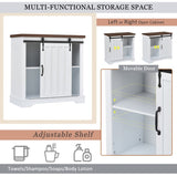 ZUN Bathroom Storage Cabinet, Freestanding Accent Cabinet, Sliding Barn Door, Thick Top, Adjustable WF287852AAK