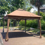 Outdoor 11x 11Ft Pop Up Gazebo Canopy With Removable Zipper Netting,2-Tier Soft Top Event 96640784