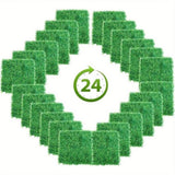 ZUN 24Pcs Artificial Boxwood Topiary Hedge Plant Grass Backdrop Fence Privacy Screen Grass Wall 03576612