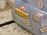 Kids Foldable Sofa Bed with Night Glow 2-in-1 Convertible Childrens Lounge Chair, Soft Flannel 76699199