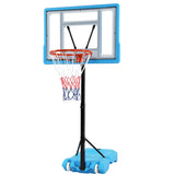 PVC Transparent Board Basket Frame Adjustable 115-135cm Poolside Basketball Hoop Blue 06950291