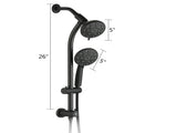 Drill-Free Stainless Steel Slide Bar Combo Rain Showerhead 7-Setting Hand, Dual Shower Head Spa W1219P155442