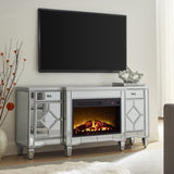 ZUN W 57" X D 15 " X H 25.6" Flash silver combination TV fireplace cabinet 98476903