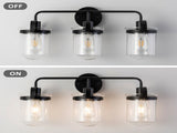 ll Sconces Set of 3 with Clear Glass Shade,Modern ll Sconce,Industrial Indoor ll Light Fixture E26 77804163