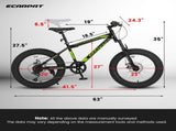 S20109 Kids' Bike 20 Inch Wheels Fat Tire Bike, 4" Wide Fat Tire Snow Mountain Bike Ages 8-12 Year W2563P156282