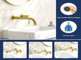 Wall Mount Faucet for Bathroom Sink or Bathtub, Single Handle 2 Holes Brass Rough-in Valve Included, 93436617
