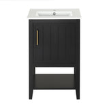 20" Bathroom Vanity with Sink, Bathroom Cabinet with Soft Closing Door, Storage Rack and Open Shelf, N725P220604B