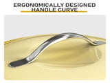 Stainless steel handle, 7.5QT, 7.1L round enamel pot, yellow gradient, includes gloves and 52174694
