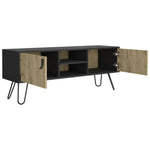 ZUN Tv Stand B Magness, Living Room, Black / Macadamia B092142844