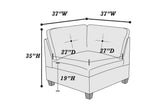 Modular Living Room Furniture Corner Wedge Ash Chenille Fabric 1pc Cushion Wedge Sofa Couch. B011104328