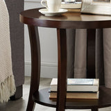 Perth Contemporary Oval Shelf End Table, Espresso T2574P164800