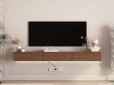 Floating TV Stand Wall Mounted with 16 Color LEDs,67" Modern TV Stand, Floating TV Cabinet W1321P374134