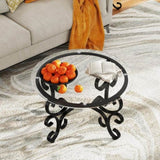 ZUN 3 Piece Tempered Glass Surface Coffee Table Set, Decor Coffee Table Round End Side Table with Sturdy W2167P220517