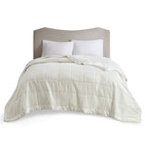 Oversized Down Alternative Blanket with Satin Trim B03598474