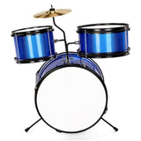 14"x10" 3-Pieces Junior Kids Drum Set Kit Pedal Drum Stick Wrench Drum Stool Dark blue 27761047