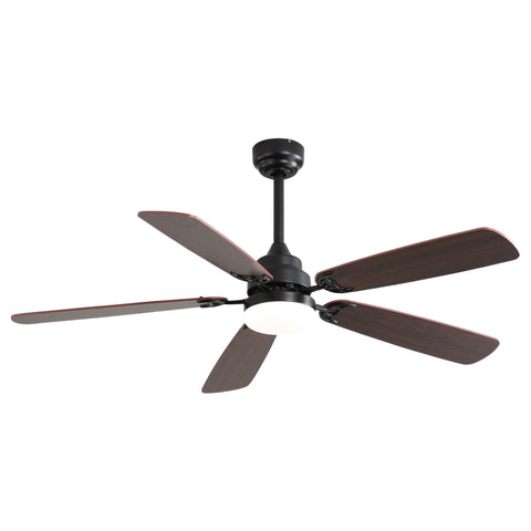 ZUN 52 Inch Classics Ceiling Fan With Dimmable Led Light 6 Speed Wind 5 Blades Remote Control DC Motor W934P189484