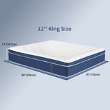 King Size Mattress in a Box 12 Inch Memory Foam Hybrid Mattress with Pocketed Springs Medium Firm 30737129