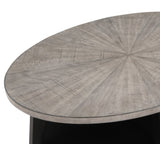 ZUN Contemporary Gray 3-Piece Cocktail Set Oval Coffee Table and Two Matching Round End Tables Living B011P244333