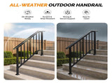 Handrails for Outdoor Steps Fits 3 to 4 Steps 16753549