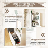 White Freestanding Bookshelf with 3-Tier Shelf 51964760