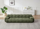 87.4-inch Cloud Series Minimalist Button-Tufted Square Arm Three-Seater Sofa, Chenille Sofa, W3505P383949