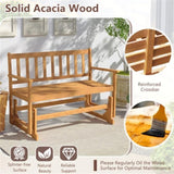 2-Person Wooden Outdoor Rocking ChairPatio Swing Rocking Loveseat 71712050