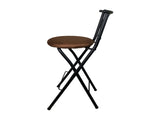 Indoor Metal Folding Stool with Slat Back and Microfiber Seat 93793101