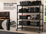 5 Tier Heavy Duty Adjustable Metal Shelf with Wheels, No-Tool Assembly, Suitable for Garages, 27588500