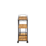 ZUN Painted Bar Cart, With Wine Rack And Glass Holder, For Kitchen, Serving, Hotel, Brown 28174656