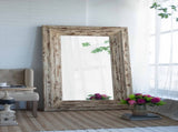 39x3.5x75" Full Length Rectangle Floor Mirror with Distressed Wood Frame W2078P154678