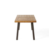 ZUN Della Acacia Wood Dining Table, Natural Stained with Rustic Metal, Brown, Grey 57192.00INTL