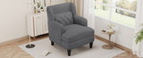 Upholstered Accent Chair Tufted Armchair for Living Room and Bedroom, Dark Grey N763P193158R