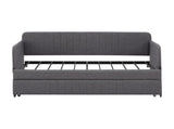 Daybed, sofa bed metal framed with trundle twin size, Grey, 78.4''L x 41''W x 29.8''H. W1162P214581