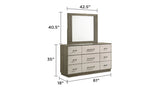 Gem Modern Style Mirror Made with Wood in Beige & Brown B009P254154
