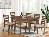 Transitional Set of 2pc Side Chairs Walnut Light Gray Ladder Back Chairs Solid wood 100% Polyester B011P158093
