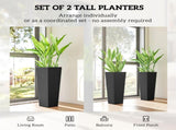 Set of 2 Plastic Flower Pots 08568326