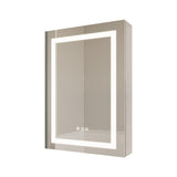 ZUN 26x20 inch Bathroom Medicine Cabinet with LED Mirror, Anti-Fog, Waterproof, 3000K~6000K Single Door W1738100833