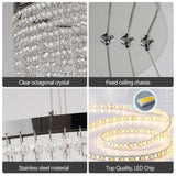 ZUN 23.6-inch Fancy hanging ceiling lamps luxury modern pendant light crystal chandelier W1340P222515