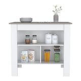 Cortes Kitchen Island 2-Tier Shelf 40" Width and large Work Top B200P235840