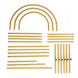 (5.9ft4.9ft3.9ft) Three-Piece Set Wedding Arc Top Iron Art Wedding Iron Arch Gold 17309543