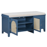 TREXM Shoe Storage Bench, Vintage Shoe Bench with Storage and Cushion, Shoe Bench with Drawers and N715P245263M