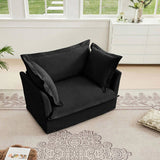 Slip-covered Armchair with 1 Big Back Cushion and 2 Big Toss Pillows, Single Deep Seat Comfy Single W3041P280846