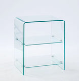 2 layer Tempered Glass Side Table, Clear glass Sofa Table W1718P233037