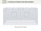 White 10' x 10' Canopy Screen Walls for Patio Party, Replacement Netting with 6 Service Windows 63171321