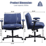 Cross-Legged Friendly Office Chair with Criss Cross Frame, Rolling Casters & Fold-Down Arms, 88505348